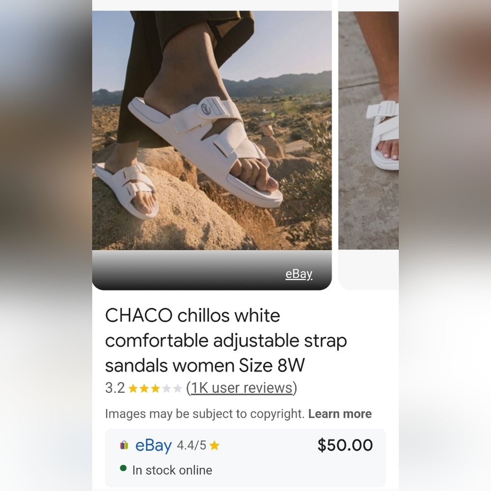 Chaco white slip on 7